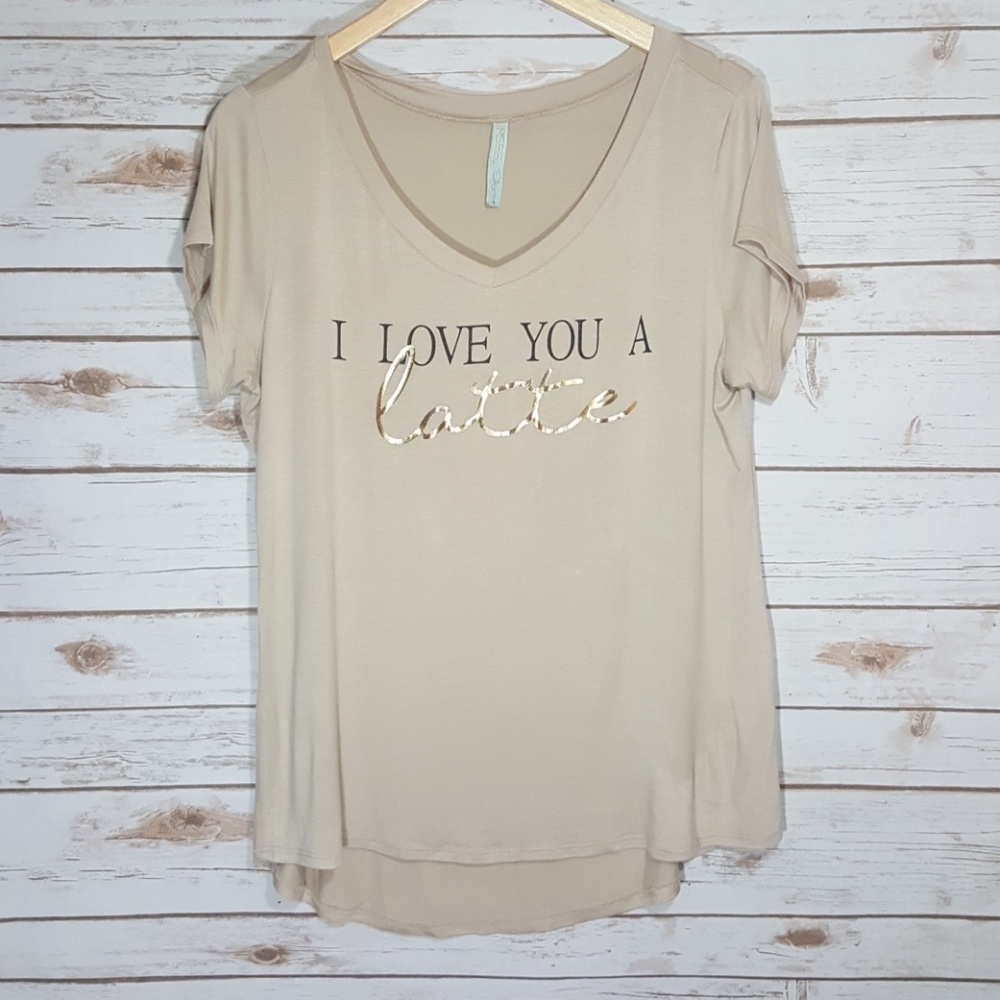 Rebel Sky I love you a latte ☕ short sleeve shirt